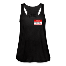 Load image into Gallery viewer, HELLO I AM praying for you Women’s Flowy Tank Top by Bella - black
