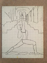 Load image into Gallery viewer, sketch warrior pose on canvas
