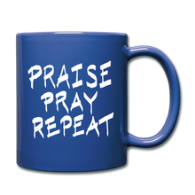 Load image into Gallery viewer, Praise Pray Repeat Mug Blue - royal blue