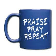 Load image into Gallery viewer, Praise Pray Repeat Mug Blue - royal blue