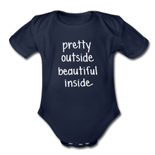 Load image into Gallery viewer, Beautiful Inside Organic Short Sleeve Baby Bodysuit - dark navy