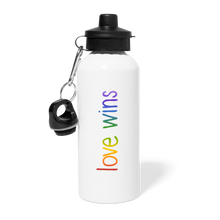 Load image into Gallery viewer, Love Wins Water Bottle - white