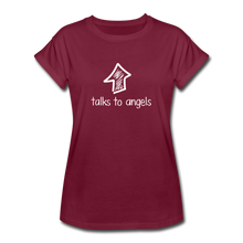 Load image into Gallery viewer, She Talks To Angels Women's Relaxed Fit Tee - burgundy