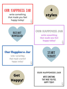 Happiness Jar Labels! 2 Styles to Choose From