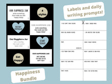 Load image into Gallery viewer, Happiness Happens! - Set of Labels and Writing Prompts for your Happiness Jar
