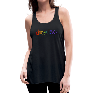 Rainbow Pride Choose Love Women's Flowy Tank Top by Bella - black