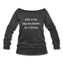 Load image into Gallery viewer, Be A Blessing Women&#39;s Wideneck Sweatshirt - heather black
