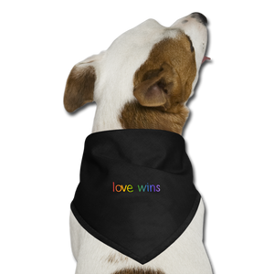 Love Wins Dog Bandana - black